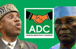 Rowdy Scene at ADC Secretariat as Atiku, Amaechi Submit 2027 Presidential Forms